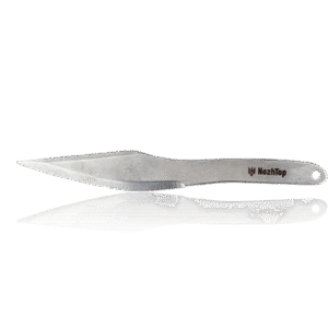Howk throwing knife with aerodynamic curved profile and center-balanced design – ideal for instinctive and no-spin throwing